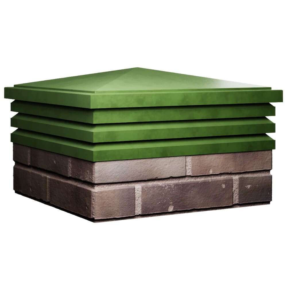 Колпак Zking Бона ХайТек Зеленый на столб 2х2 кирпича (513х513мм) в Златоусте фото