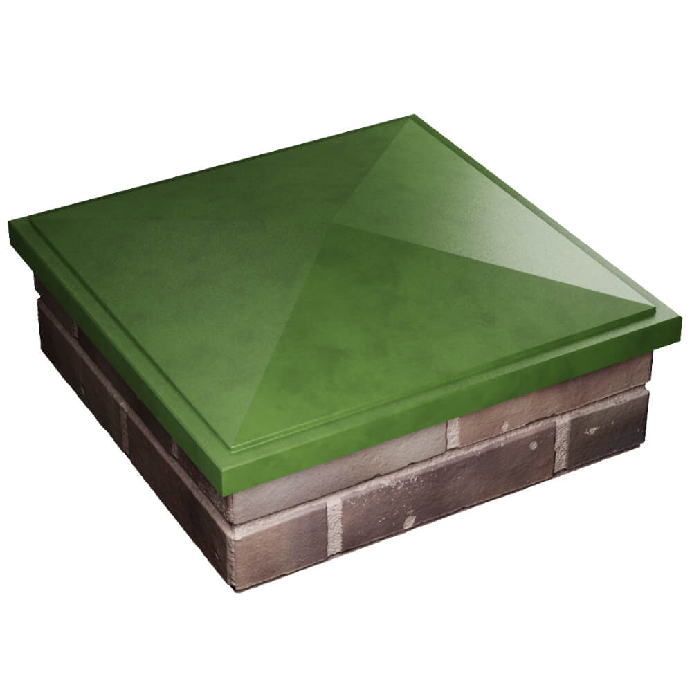 Колпак Zking БонаМоно Зеленый на столб 2х2 кирпича (515х515, 530х530мм) в Златоусте фото