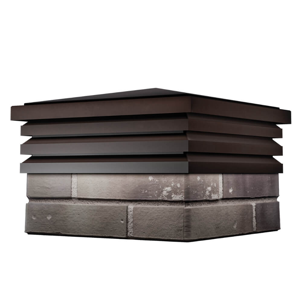 Колпак Zking Бона ХайТек Коричневый на столб 1.5х1.5 кирпича (385х385мм) в Златоусте фото