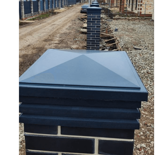 Колпак Zking Бона ХайТек Серый на столб 1.5х1.5 кирпича (385х385мм) в Златоусте фото