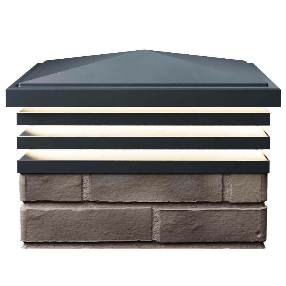 Колпак Zking Бона ХайТек Серый на столб 1.5х1.5 кирпича (385х385мм) с подсветкой в Златоусте фото