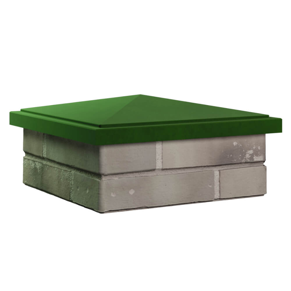 Колпак Zking БонаМоно Зеленый на столб 1.5х1.5 кирпича (385х385, 400х400мм) в Златоусте фото