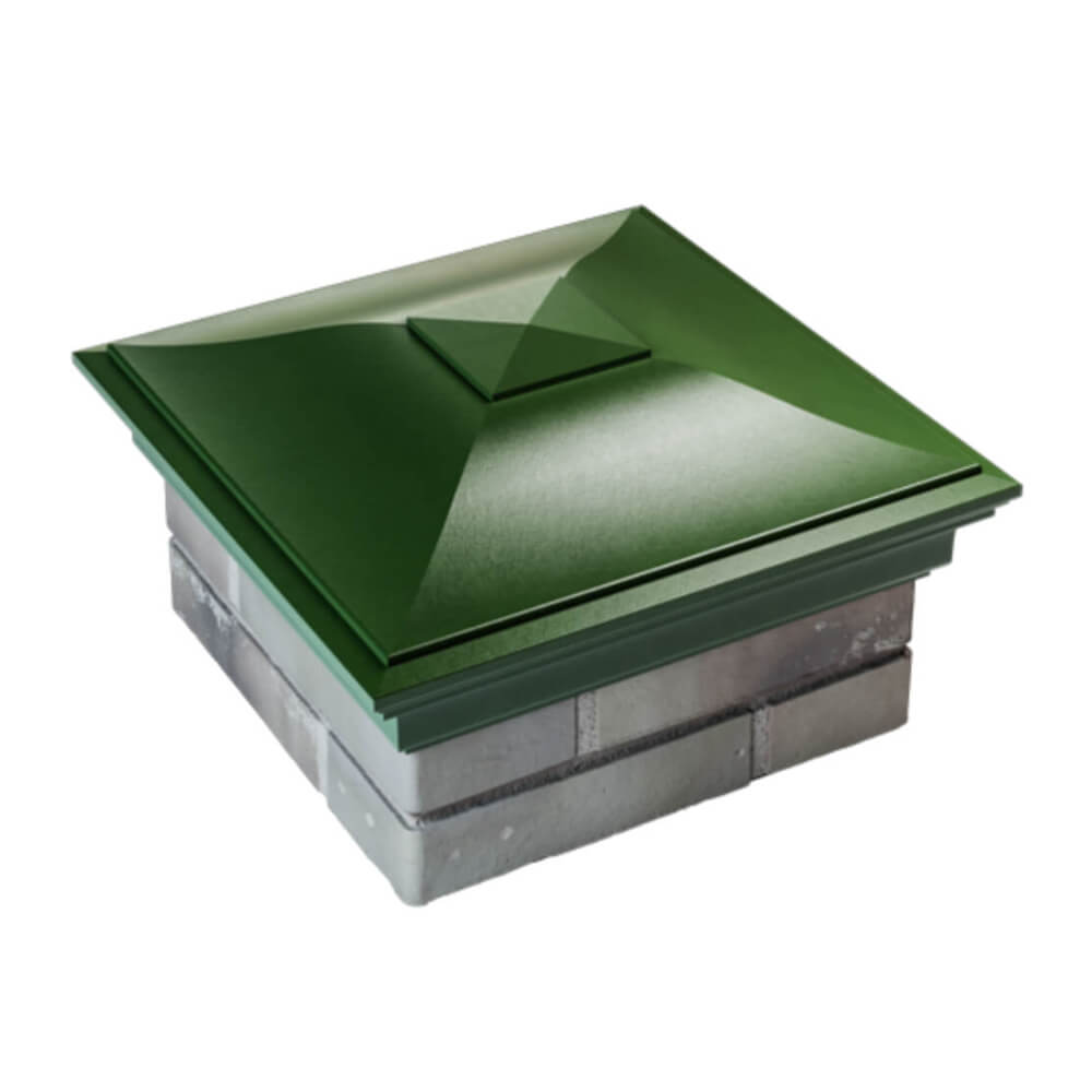 Колпак Zking Монблан Зеленый на столб 1.5х1.5 еврокирпича 0.7НФ (355х355мм) в Златоусте фото