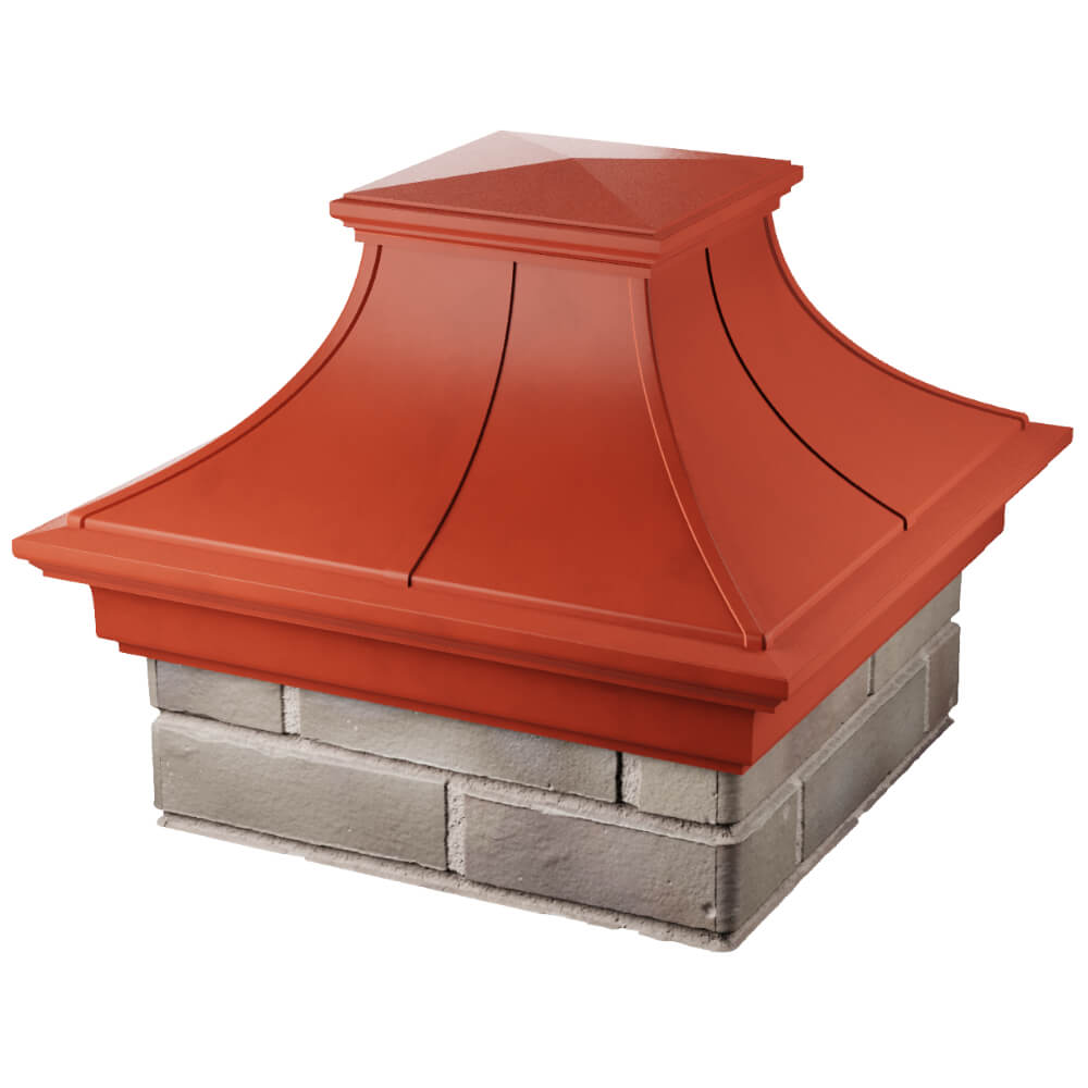 Колпак Zking Монблан Премиум Красный на столб 1.5х1.5 кирпича (385х385мм) в Златоусте фото