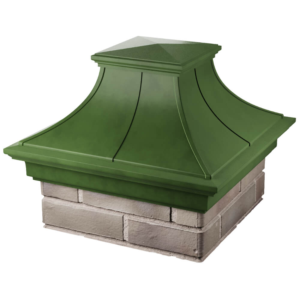 Колпак Zking Монблан Премиум Зеленый на столб 1.5х1.5 кирпича (385х385мм) в Златоусте фото