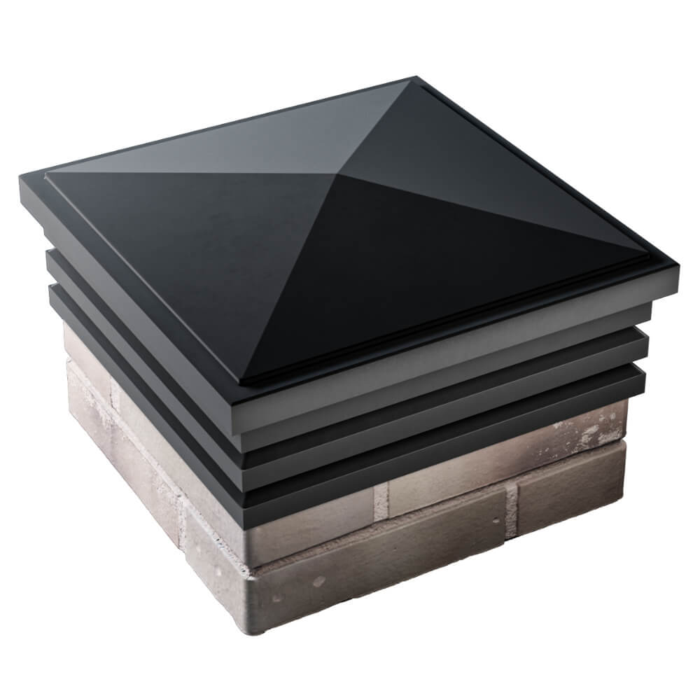 Колпак Zking Бона ХайТек Черный на столб 1.5х1.5 кирпича (385х385мм) в Златоусте фото