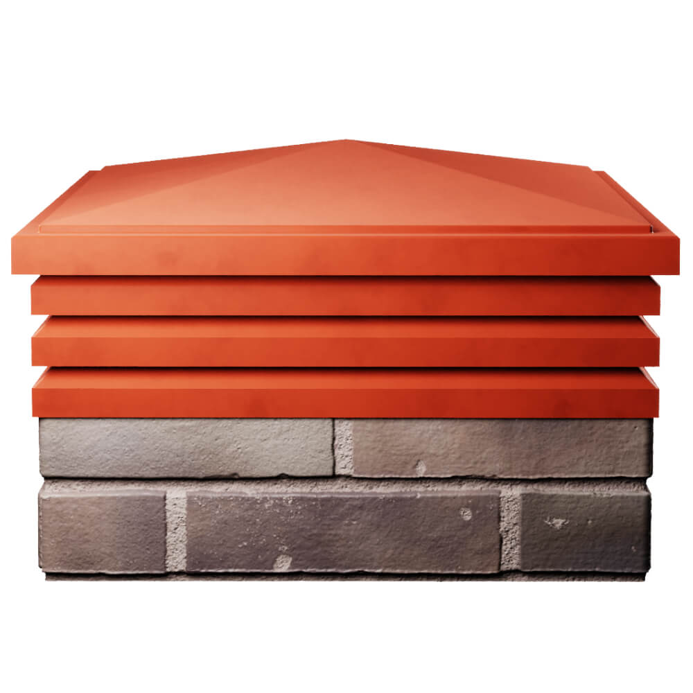 Колпак Zking Бона ХайТек Красный на столб 2х2 кирпича (513х513мм) Златоуст фото