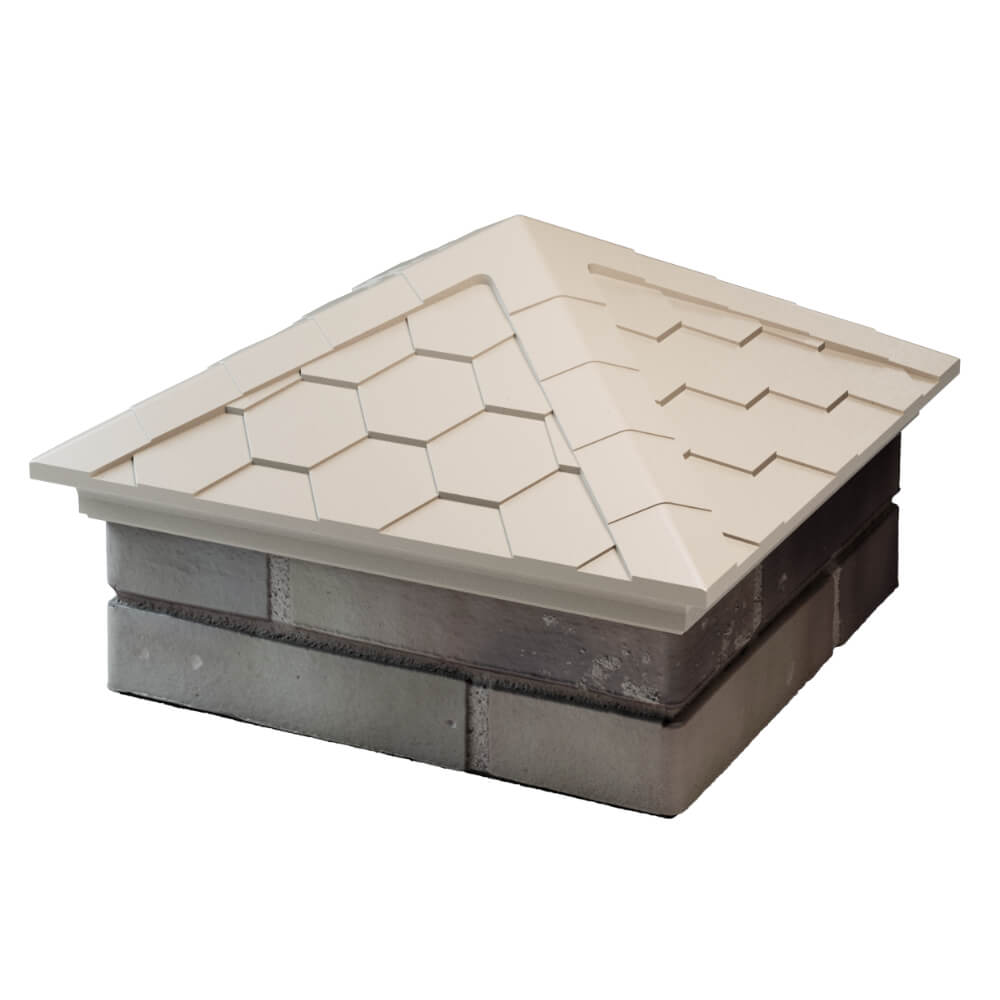 Колпак Zking Эверест Бежевый на столб 1.5х1.5 кирпича (390х390мм) в Златоусте фото