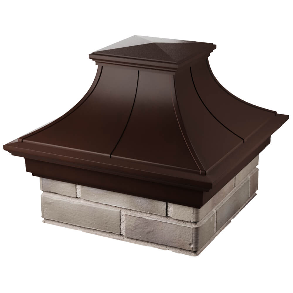 Колпак Zking Монблан Премиум Коричневый на столб 1.5х1.5 кирпича (385х385мм) в Златоусте фото