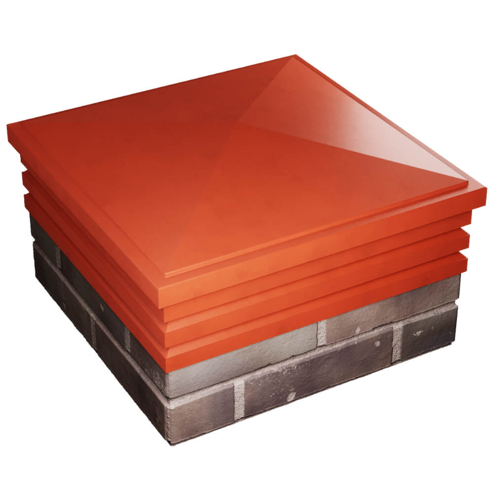 Колпак Zking Бона ХайТек Красный на столб 2х2 кирпича (513х513мм) в Златоусте фото