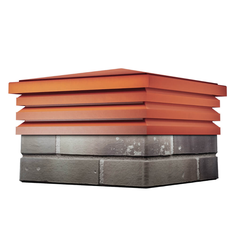 Колпак Zking Бона ХайТек Красный на столб 1.5х1.5 кирпича (385х385мм) в Златоусте фото