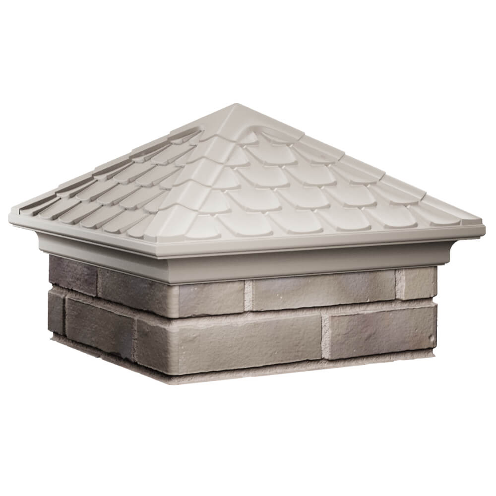 Колпак Zking Эльбрус Бежевый на столб 1.5х1.5 кирпича (385х385мм) в Златоусте фото