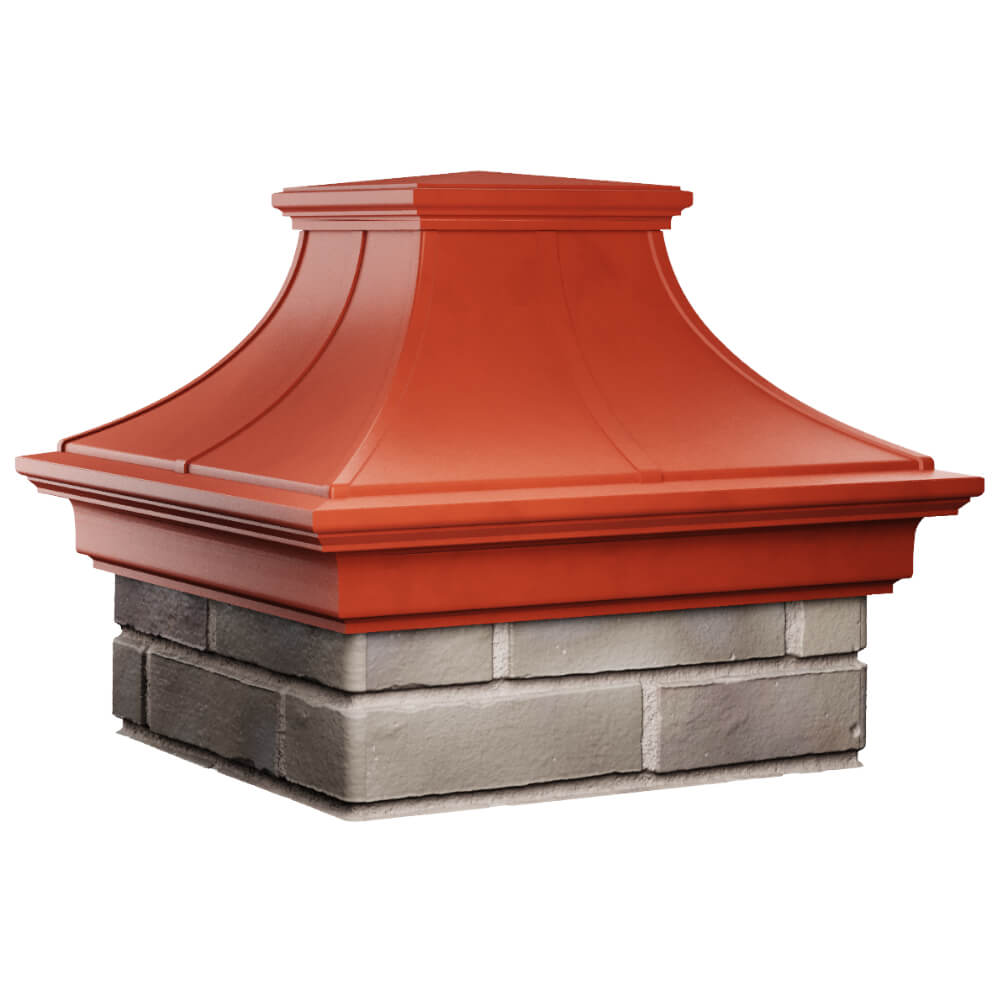 Колпак Zking Монблан Премиум Красный на столб 1.5х1.5 кирпича (385х385мм) в Златоусте фото