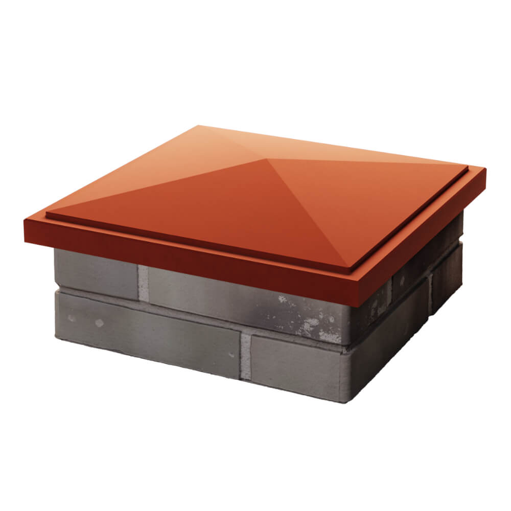 Колпак Zking БонаМоно Красный на столб 1.5х1.5 кирпича (385х385, 400х400мм) в Златоусте фото