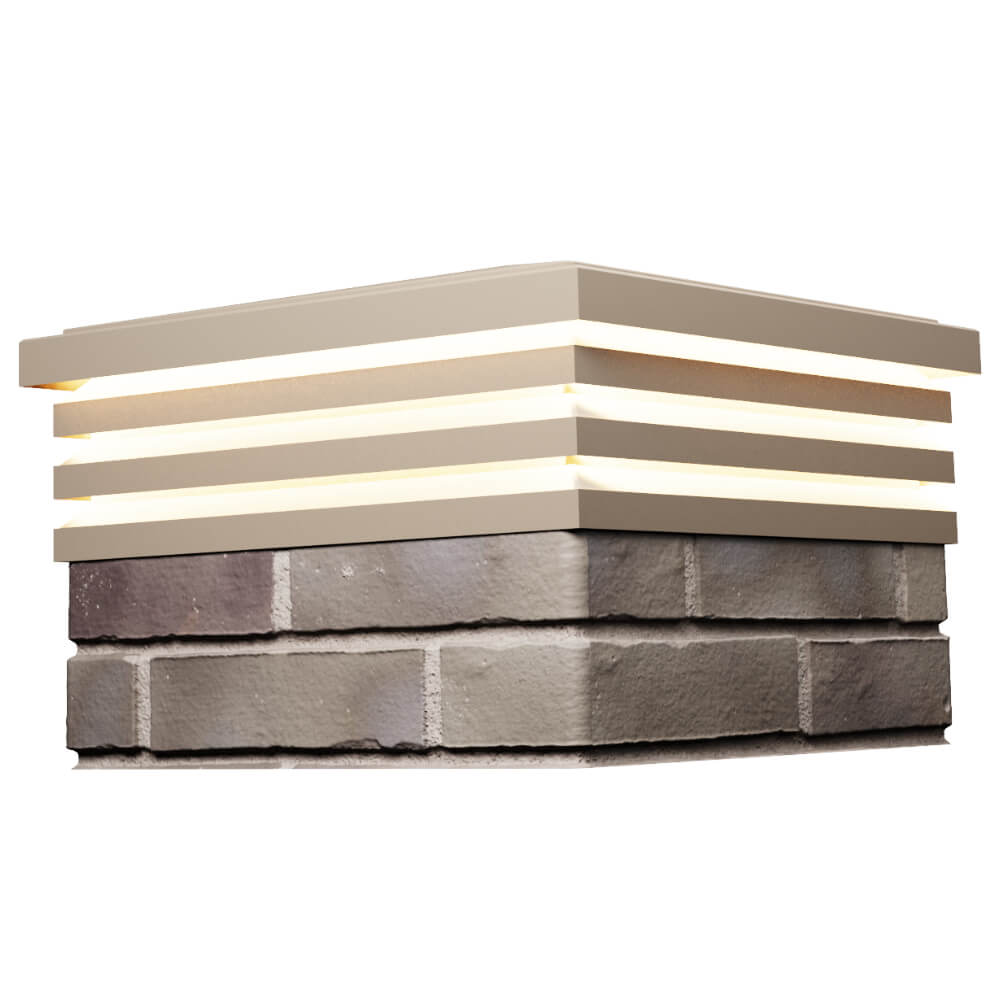 Колпак Zking Бона ХайТек Бежевый на столб 1.5х1.5 кирпича (385х385мм) с подсветкой в Златоусте фото