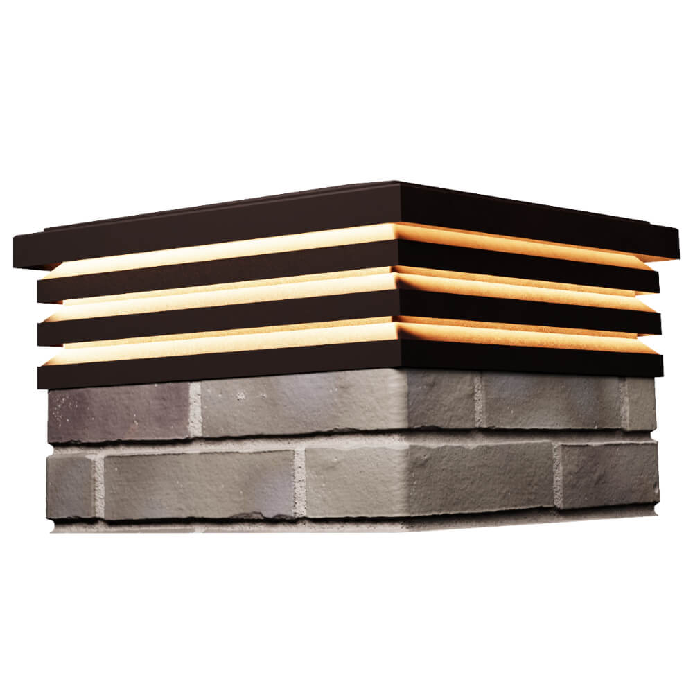 Колпак Zking Бона ХайТек Коричневый на столб 1.5х1.5 кирпича (385х385мм) с подсветкой в Златоусте фото