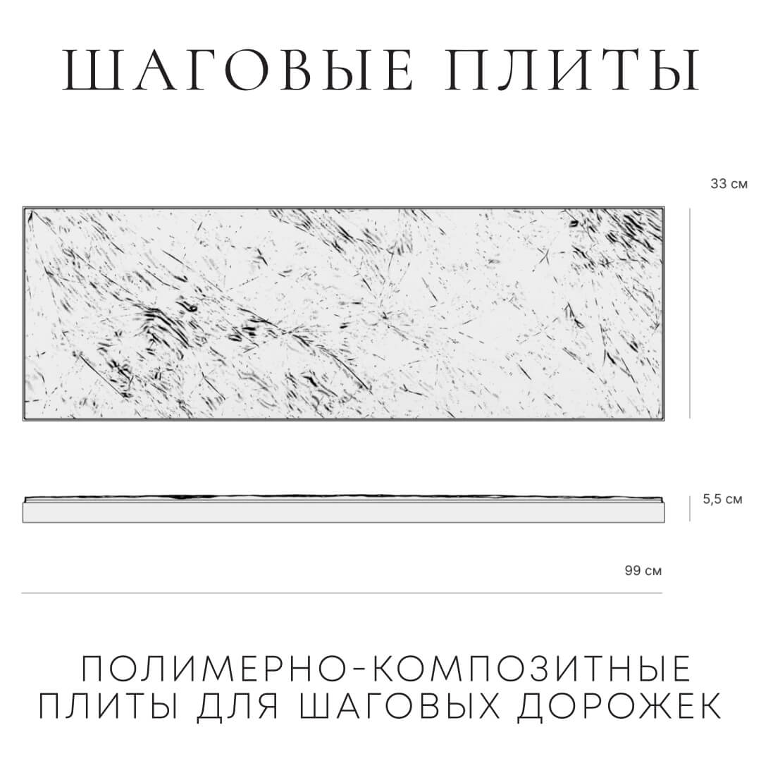 Шаговая плита STONE Графитовый Серый 990х330х55мм в Златоусте фото