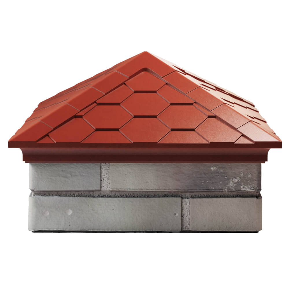 Колпак Zking Эверест Красный на столб 1.5х1.5 кирпича (390х390мм) Златоуст фото