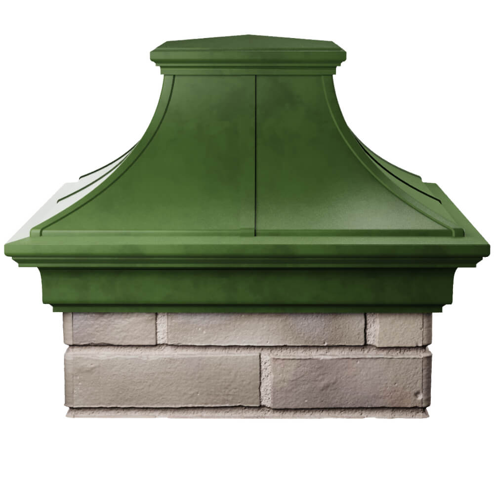Колпак Zking Монблан Премиум Зеленый на столб 1.5х1.5 кирпича (385х385мм) Златоуст фото