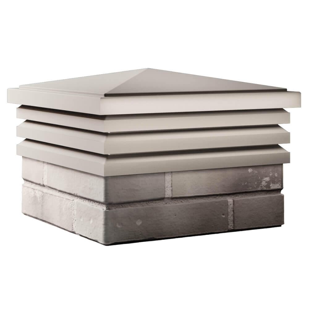 Колпак Zking Бона ХайТек Бежевый на столб 1.5х1.5 кирпича (385х385мм) в Златоусте фото