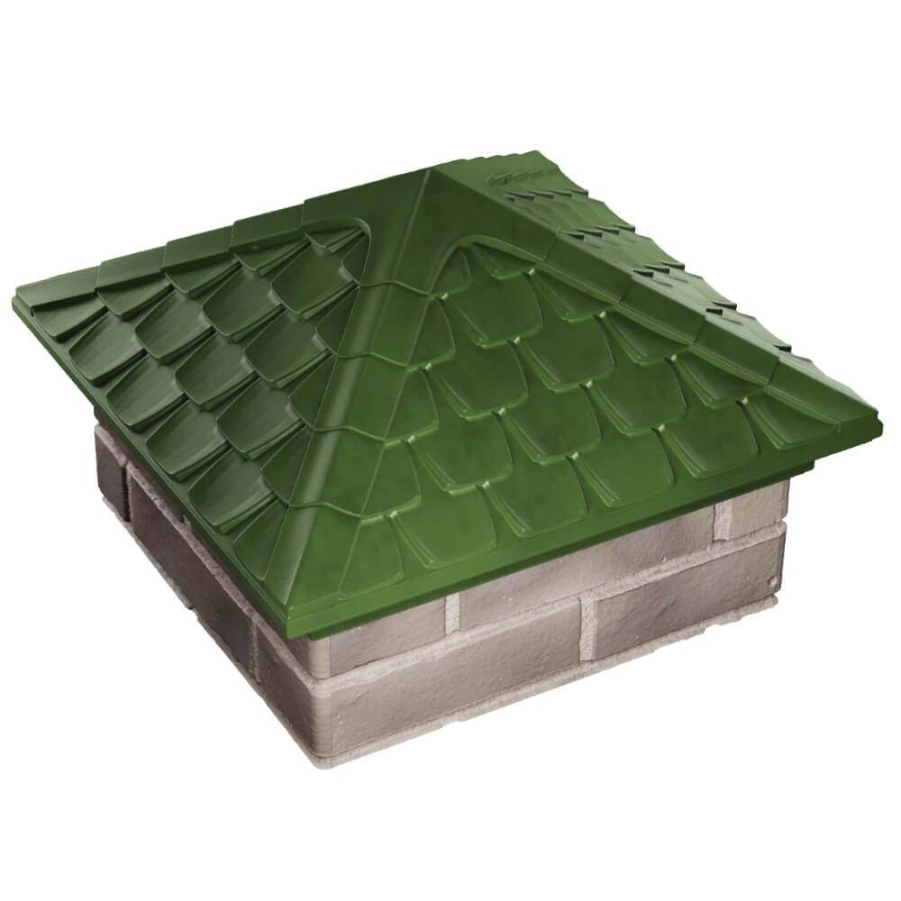 Колпак Zking Эльбрус Зеленый на столб 1.5х1.5 кирпича (385х385мм) в Златоусте фото