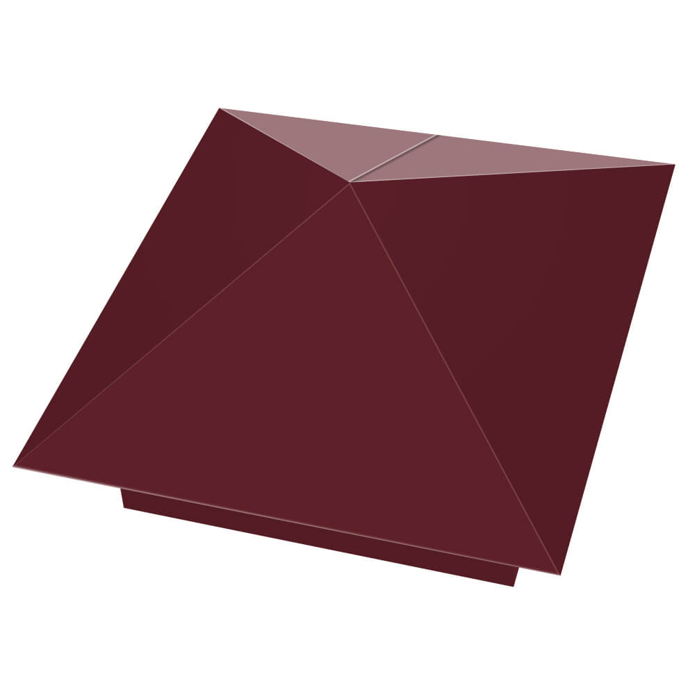 Колпак металлический 390х390мм RAL3005 Красное Вино заборный Златоуст фото