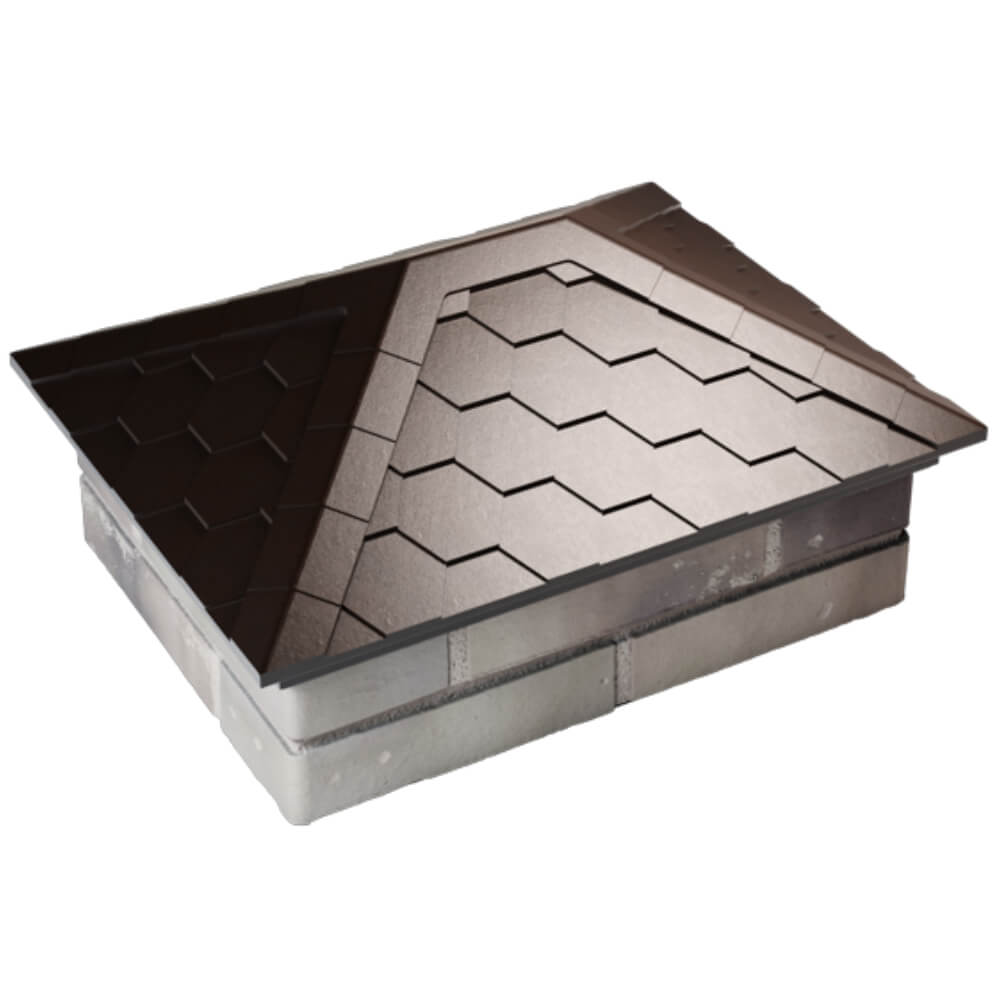 Колпак Zking Эверест Коричневый на столб 2х1.5 кирпича (520х390мм) Златоуст фото