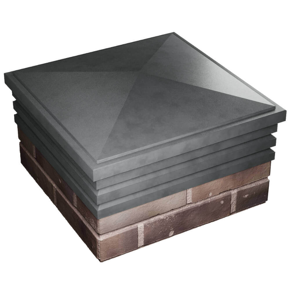 Колпак Zking Бона ХайТек Серый на столб 2х2 кирпича (513х513мм) в Златоусте фото