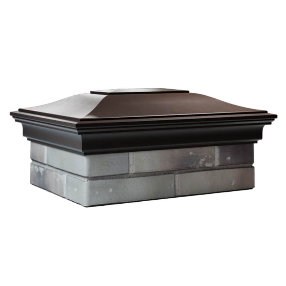 Колпак Zking Монблан Коричневый на столб 2х1.5 кирпича (515х385мм) в Златоусте фото