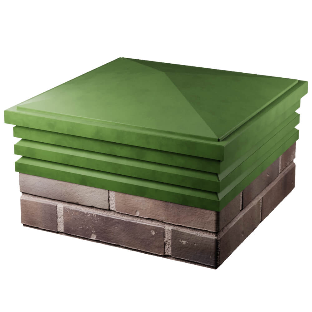 Колпак Zking Бона ХайТек Зеленый на столб 2х2 кирпича (513х513мм) в Златоусте фото