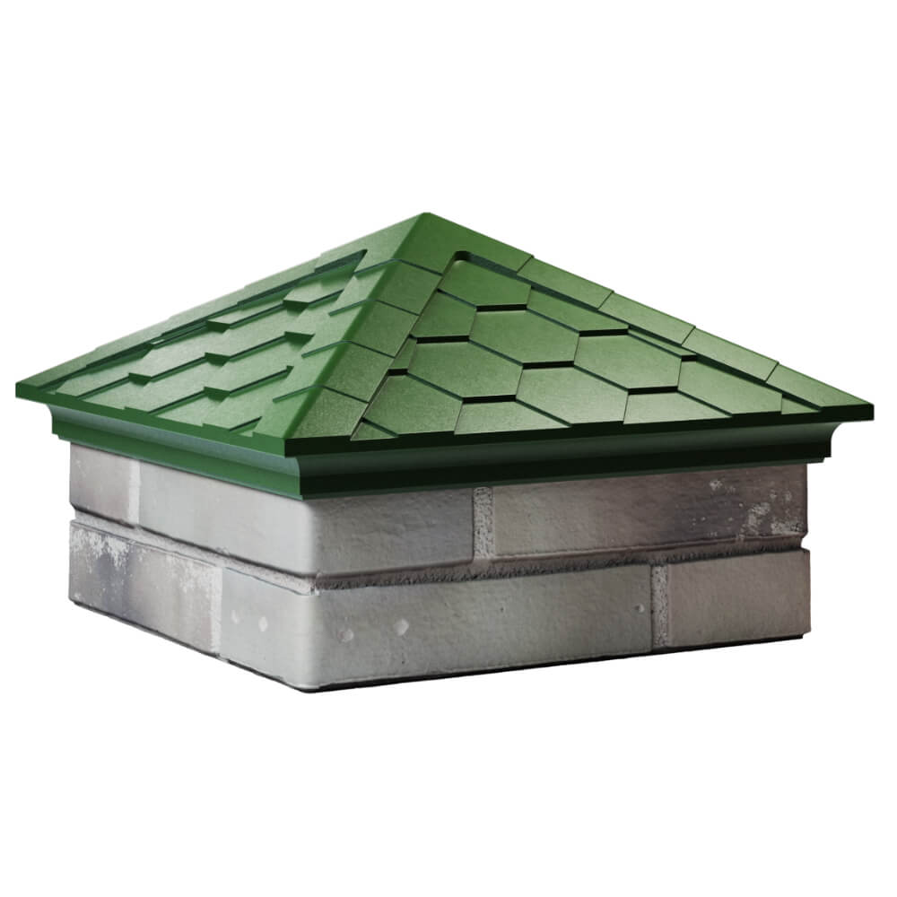 Колпак Zking Эверест Зеленый на столб 1.5х1.5 кирпича (390х390мм) в Златоусте фото