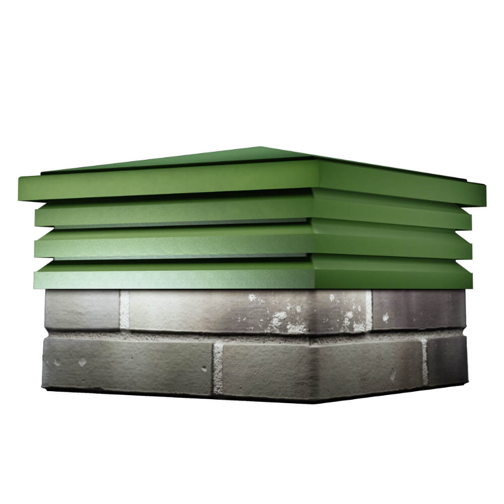 Колпак Zking Бона ХайТек Зеленый на столб 1.5х1.5 кирпича (385х385мм) в Златоусте фото