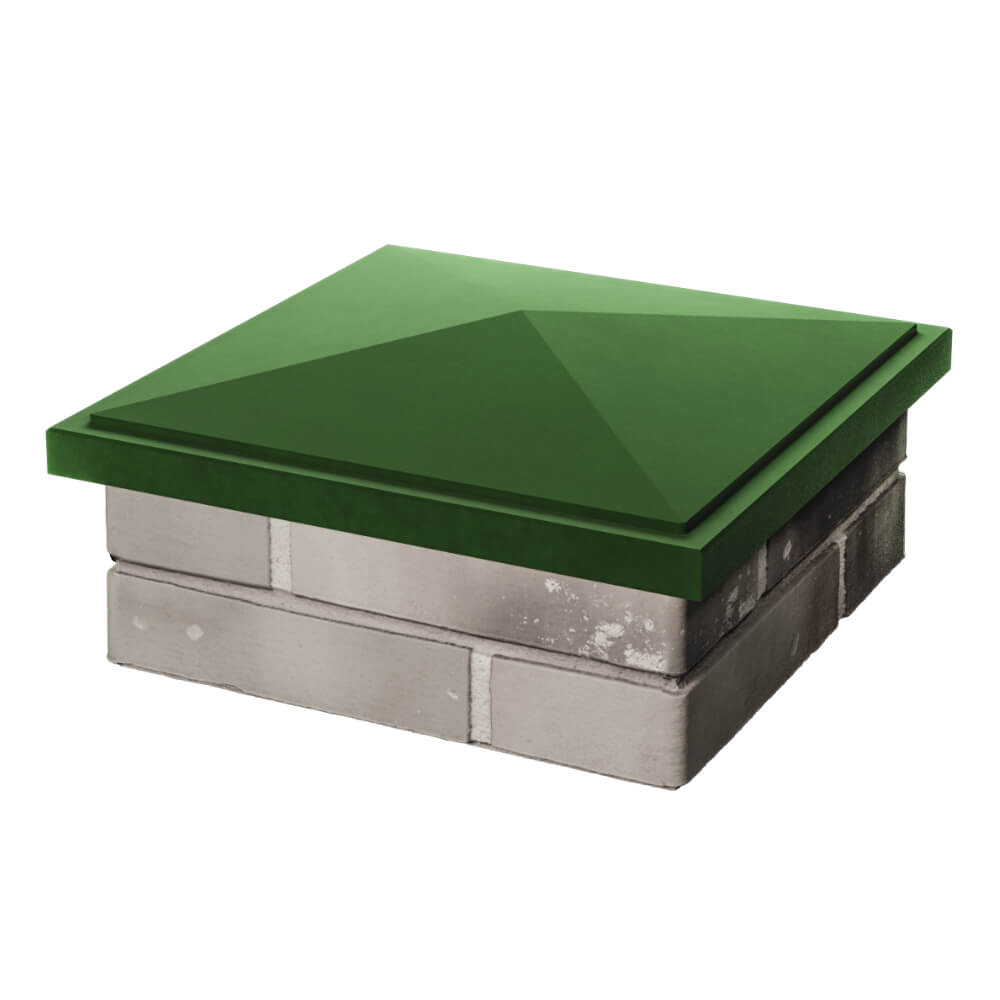 Колпак Zking БонаМоно Зеленый на столб 1.5х1.5 кирпича (385х385, 400х400мм) в Златоусте фото