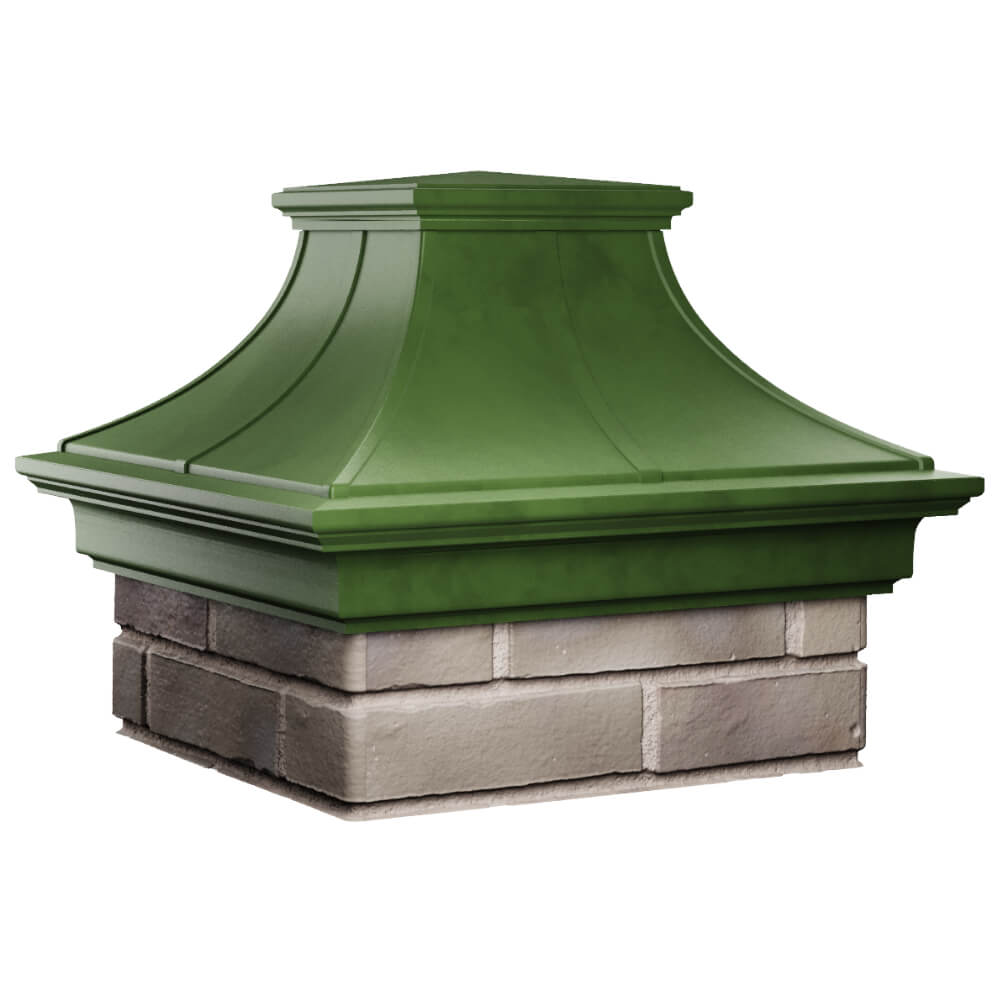Колпак Zking Монблан Премиум Зеленый на столб 1.5х1.5 кирпича (385х385мм) в Златоусте фото