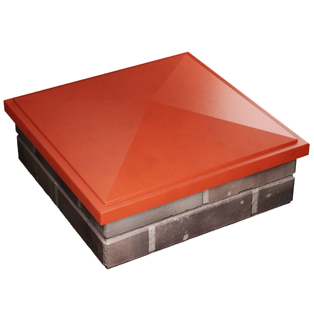 Колпак Zking БонаМоно Красный на столб 2х2 кирпича (515х515, 530х530мм) в Златоусте фото