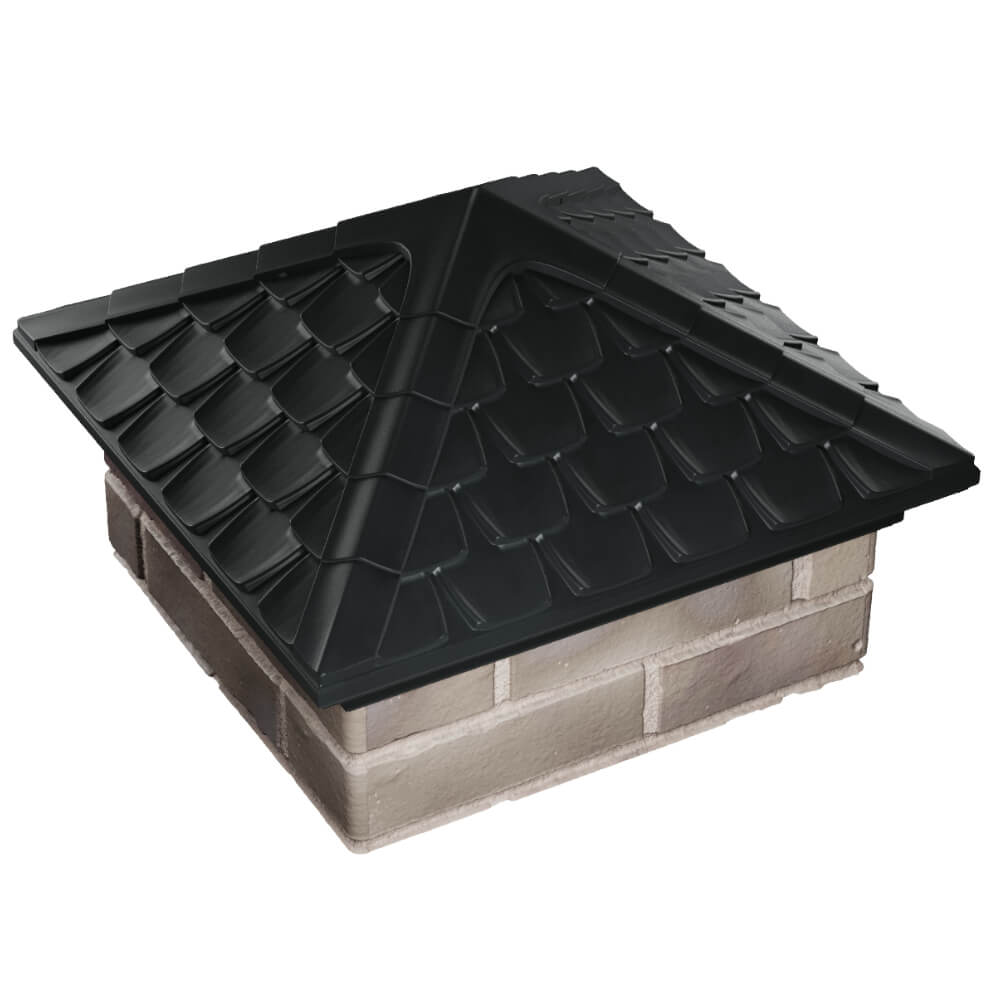 Колпак Zking Эльбрус Черный на столб 1.5х1.5 кирпича (385х385мм) в Златоусте фото