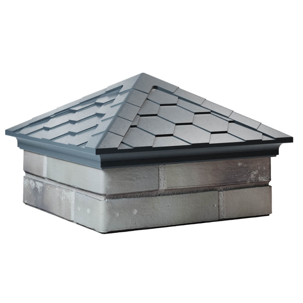 Колпак Zking Эверест Серый на столб 1.5х1.5 кирпича (390х390мм) в Златоусте фото