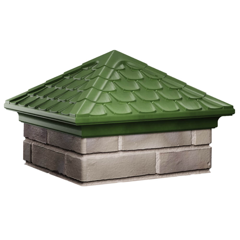 Колпак Zking Эльбрус Зеленый на столб 1.5х1.5 кирпича (385х385мм) в Златоусте фото