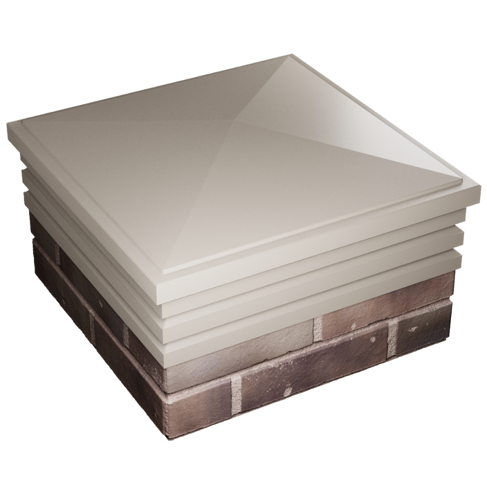 Колпак Zking Бона ХайТек Бежевый на столб 2х2 кирпича (513х513мм) в Златоусте фото