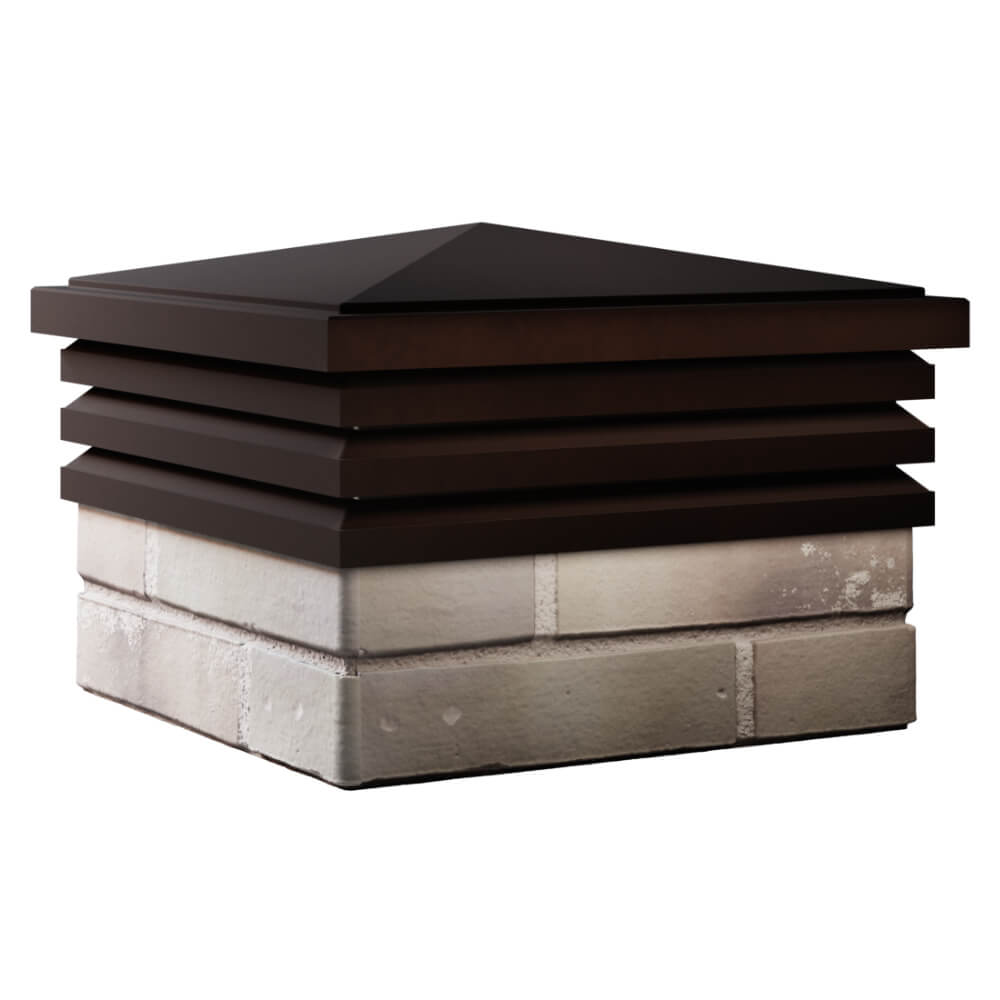 Колпак Zking Бона ХайТек Коричневый на столб 1.5х1.5 кирпича (385х385мм) в Златоусте фото