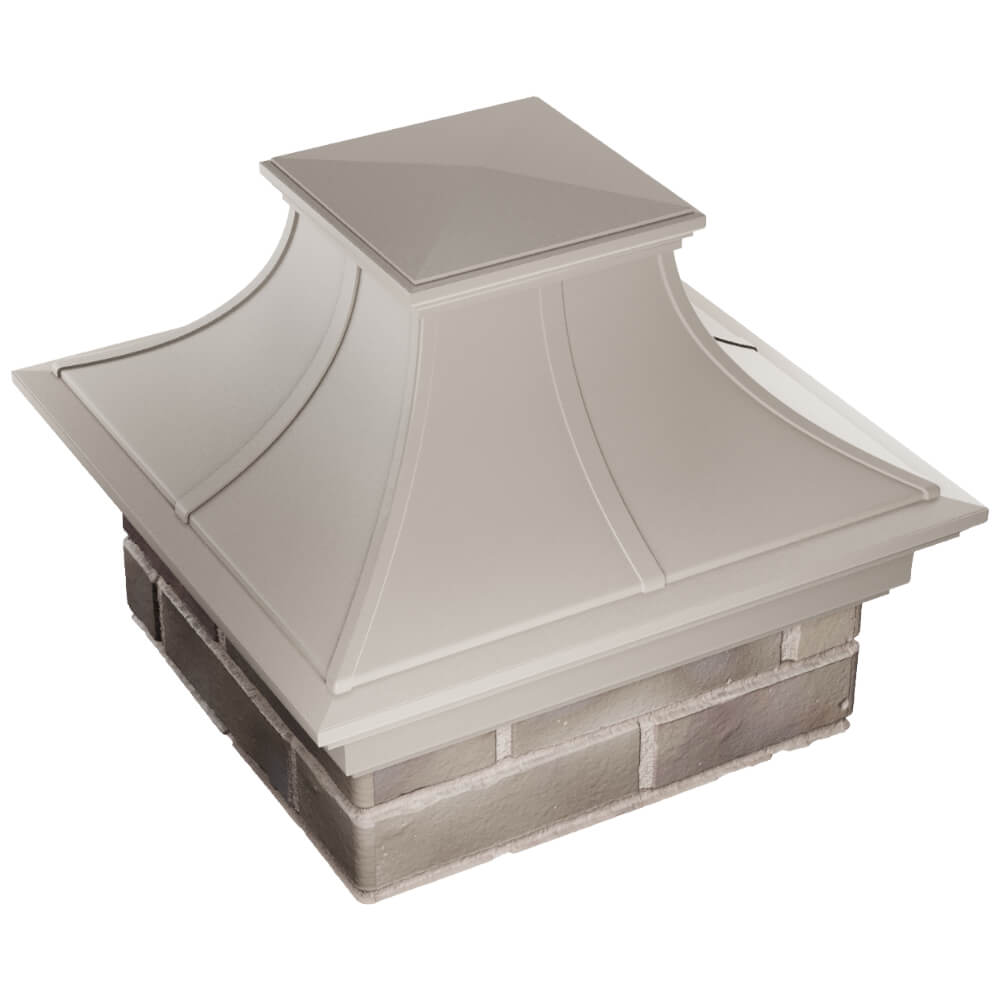 Колпак Zking Монблан Премиум Бежевый на столб 1.5х1.5 кирпича (385х385мм) в Златоусте фото