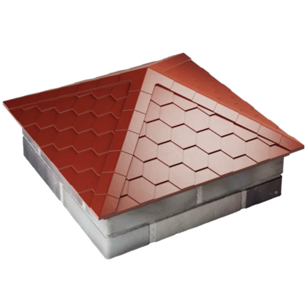 Колпак Zking Эверест Красный на столб 2х2 кирпича (535х535мм) Златоуст фото